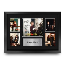 HWC Trading Home Alone Gifts Printed Signed Autograph Presentation Display Montage for Movie Memorabilia Fans - A3 Framed
