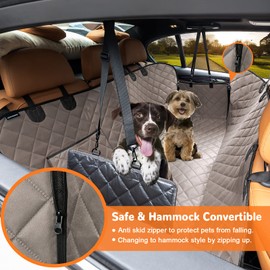 URPOWER Dog Seat Cover Car for Pets 100% Waterproof Pet Hammock 600D Heavy Duty Scratch Proof Nonslip Durable Soft Back Covers Cars Trucks and SUVs