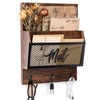 Yalikop Farmhouse Mail Organizer Wall Mounted Rustic Mail Holder Hanging