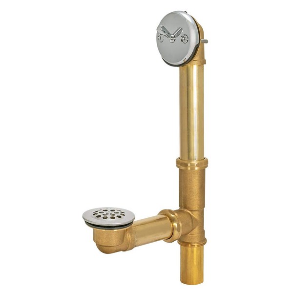 Eastman 1-1/2 Inch Trip Lever Bath Waste and Overflow Drain, Brass with Chrome Plated Trim, 35201