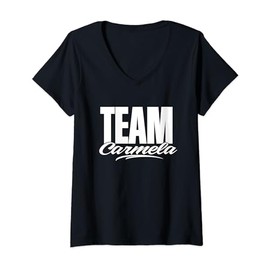 Team Carmela Name, Cheer for Carmela Support V-Neck T-Shirt