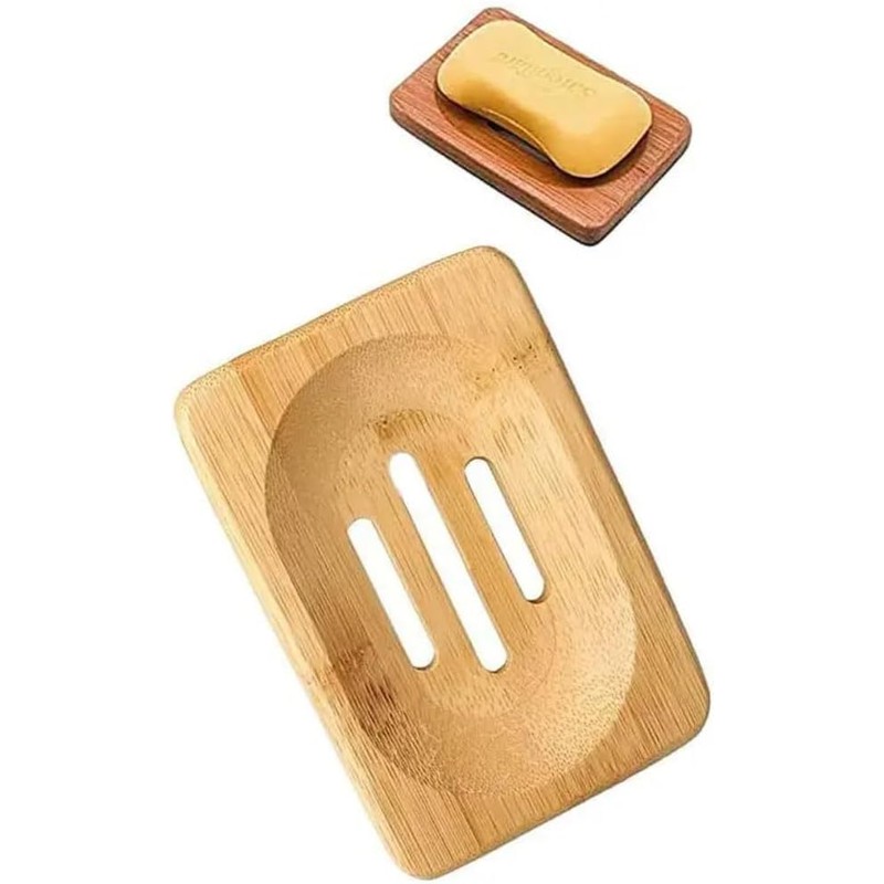 Kandid Bamboo Soap Dish - Bathroom Wooden Soap Case Holder