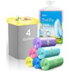 4 Gallon 300pcs Trash Bags Colorful Clear Garbage Bags, Bathroom