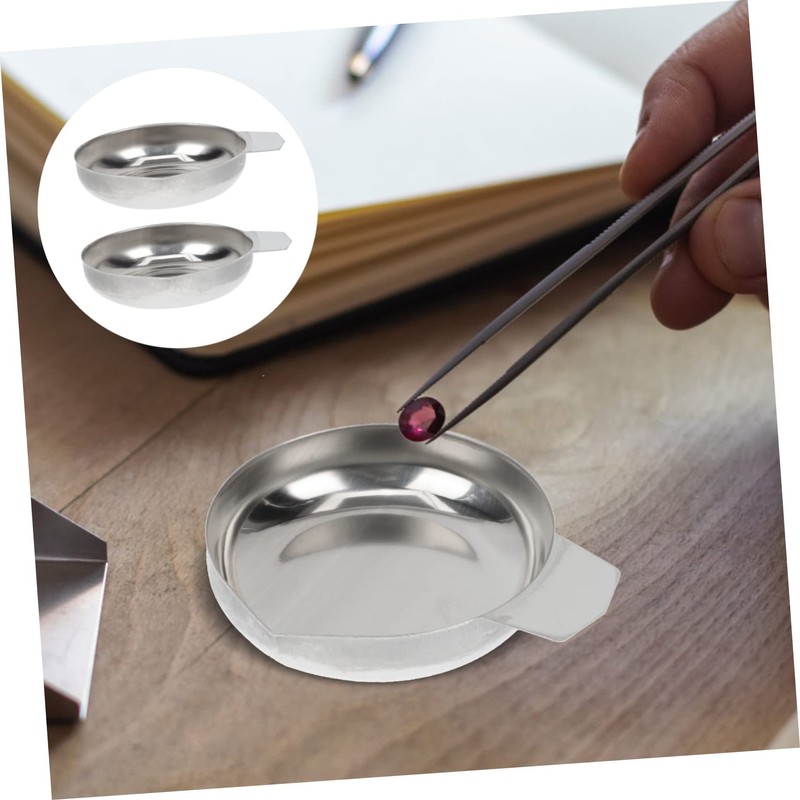 Mikinona 2Pcs Stainless Steel Weighing pan Scale Boat Weighing Plate
