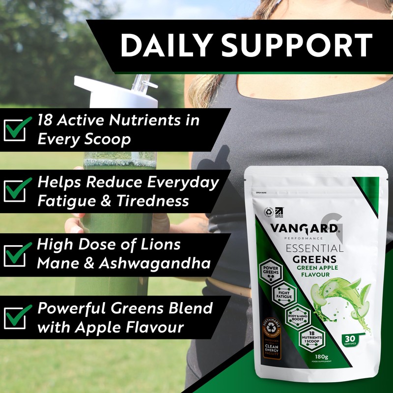 Vangard Performance - Greens Powder - Green Apple Flavour