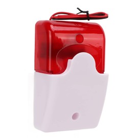 Sonew Strobe Siren, Red Strobe Light Sound and Light Alarm Impact Resistant Safety Warning Device Flashing Siren for Construction Site Intersection School Hospital (12 V)