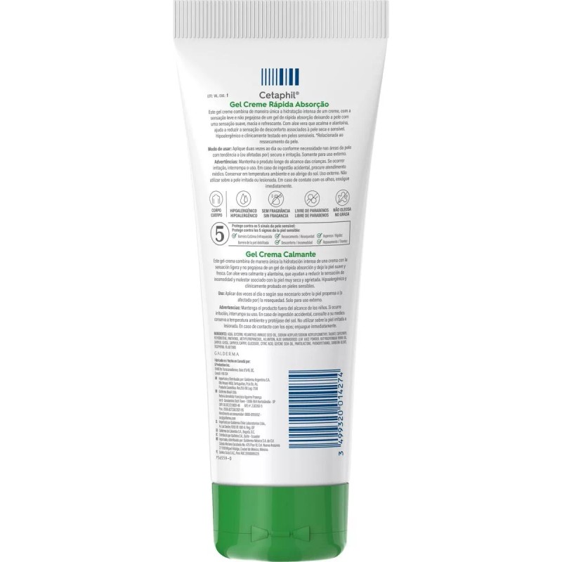 Cetaphil Gel Crema Calmante Cetaphil Con Aloe Vera Y Alantoína