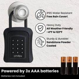 KeyBox Pro Smart Lock Box for Keys – Large Outdoor Key Safe with App Control, Bluetooth & PIN Codes, Realtor & Airbnb Friendly, FREE Rain cover included.