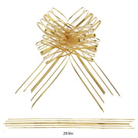 upain 20 Packs Pull Bows Gold Gift Wrapping Bows Large Organza Pulled Bow Ribbons for Gift Wrapping Flower Present Wedding Car Decoration