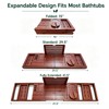Bamboo Bathtub Tray, Expandable Foldable Bath Caddy, Walnut