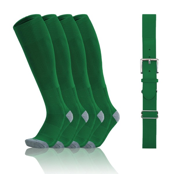 QBK Toddler Baseball Socks And Belt Youth Softball Tee Ball