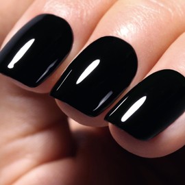 Ozzeal Gel Polish,1 Pcs 15ml Black Gel Nail Polish Soak off LED UV Gel Nail Polish Art Starter Manicure Salon DIY Nail Gel Polish at Home for Girl Women