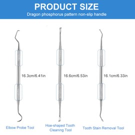 Tartar Remover for Dogs, Tartar Remover Set for Dogs and Cats, 3 Piece Teeth Cleaning Set, Scaler for Dogs, Tartar Remover Double-Sided Stainless Steel, Dog Dental Care for Tartar Removal