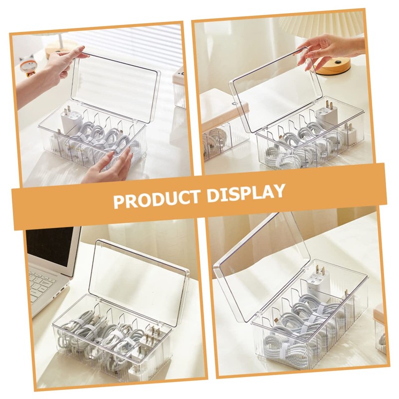 LABRIMP Cable Storage Organizer Box Transparent Dustproof and Moisture Multi