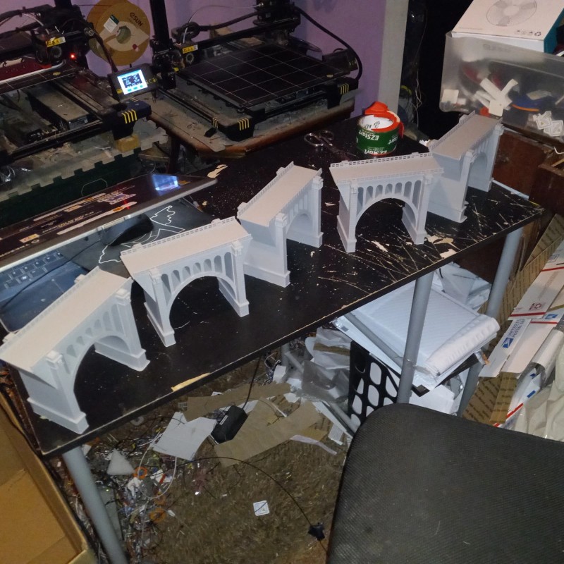 Spencer-3D HO Scale One Arch Viaduct Short bridge 5 Sections