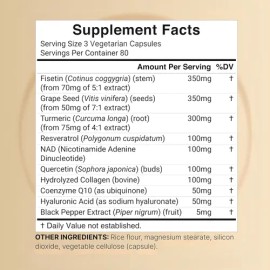 Nad Complex 1500 Mg + Resveratrol + Acido Hialuronico 240cps Sabor Sin Sabor