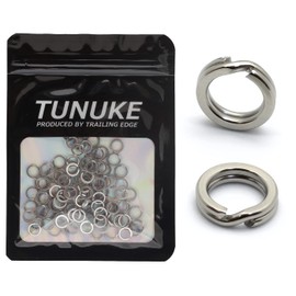 TUNUKE TUNUKE Split Ring Fishing Flat Ring Assist Hook and Lure Connection #1/2/3/4/5/6/7/8/9 (#5, Split Ring)