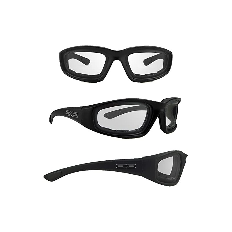 Epoch Eyewear Foam Padded Motorcycle Sunglasses 2 Pair Black Frames