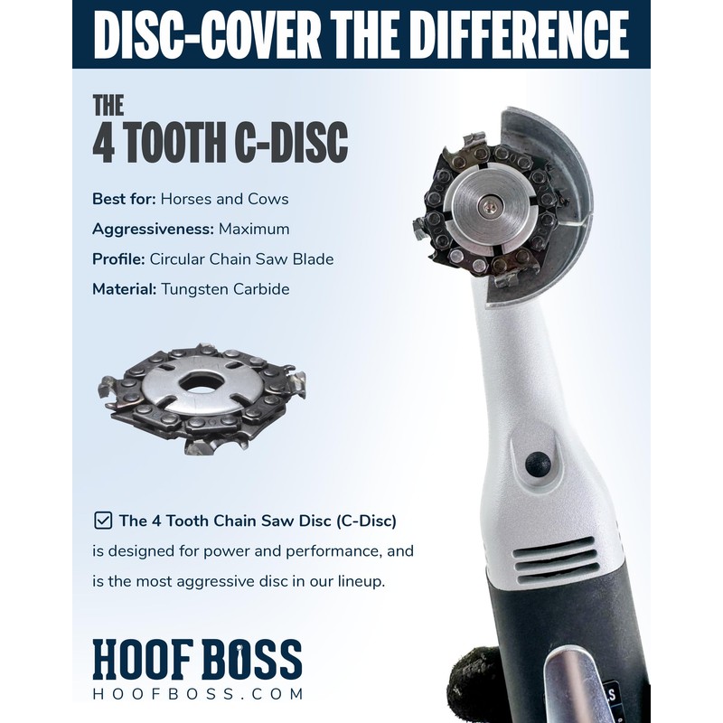 Hoof Boss 4-Tooth Chain with Attachment Disc - Durable and