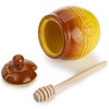 Hiceeden 2 Pack Ceramic Honey Pot with Dipper and Lid,