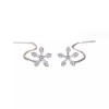 925 Silver Plated Clover Flower CZ Dangle Pull Through Threader