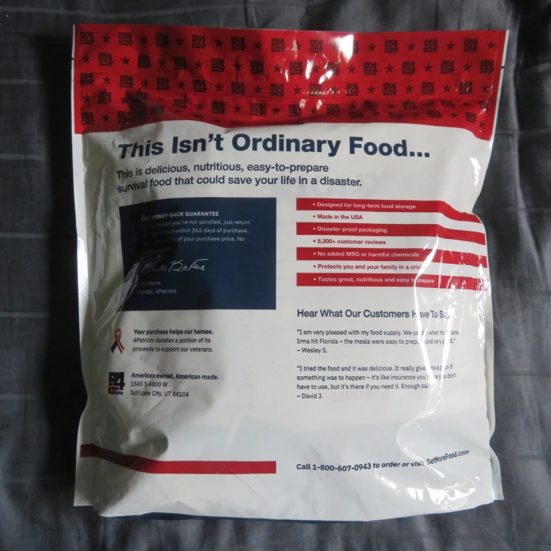 4Patriots Grab-n-Go Survival Food Kit Breakfast Lunch & Dinner Camping