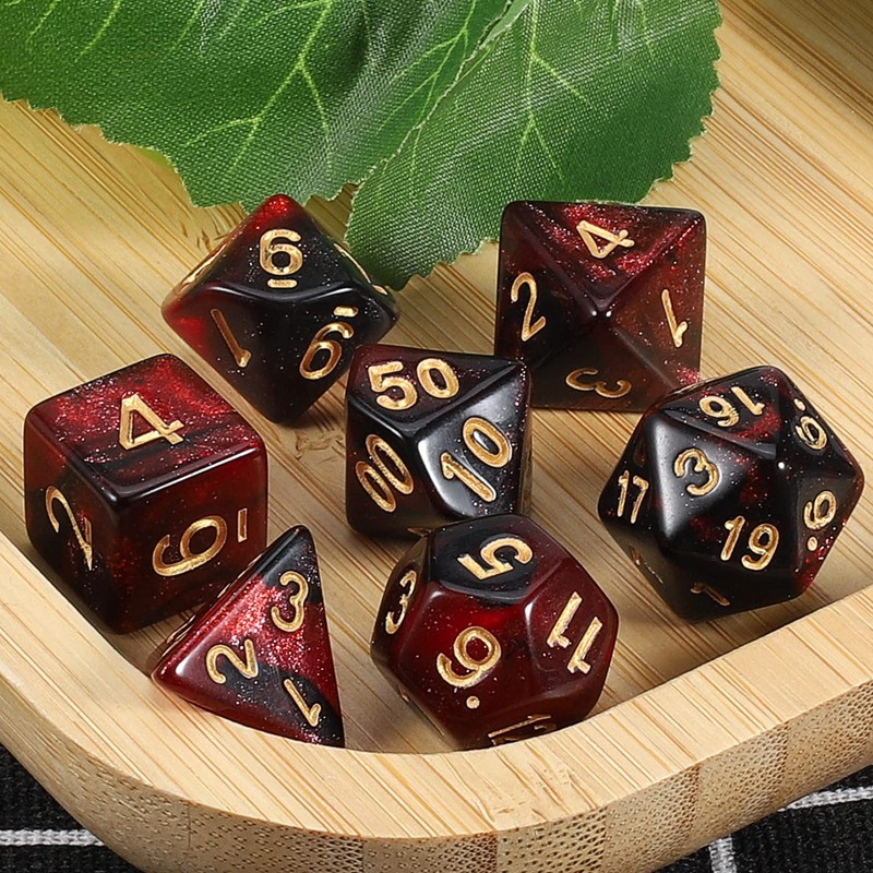 CiaraQ DND Polyhedral Dice Set with Dice Bag for Dungeons