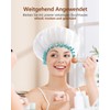 White Shower Cap, Mold Resistant Waterproof Washable Hair Caps for