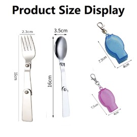 Foldable Spoon and Fork Set, Stainless Steel Folding Cutlery, Foldable Spoon, Camping Cutlery Set, Picnic Cutlery, Cutlery Set, Folding Cutlery, Outdoor Cutlery for Travel, Camping, Other Outdoor