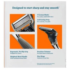 Harry's Chrome Edition Razor Set 13 x 5-Blade Cartridges + 1 Chrome Metal Handle