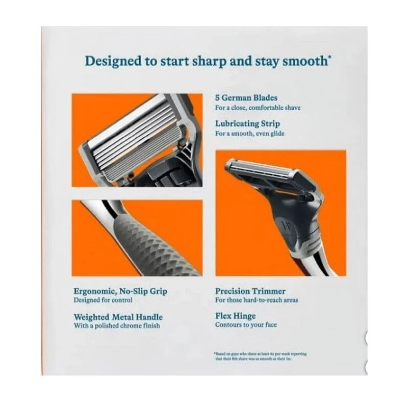 Harry's Chrome Edition Razor Set 13 x 5-Blade Cartridges +