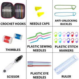 OODARN Crochet Kit for Beginners, Crochet Hook Set with Case - Complete Crochet Needles Set, Ideal Crochet Lovers Gift