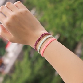 KELITCH Women's Bracelet Thin Band Bangle Beads Miyuki Bracelet Stackable Bracelet Fashion Jewellery Set for Women, Cotton