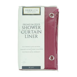 Home Expressions 3 Guage PEVA Shower Curtain Liner 70"x72" with 3 Magnets at Bottom & 12 Metal Grommet Holes for Your Shower Hooks (Burgundy)