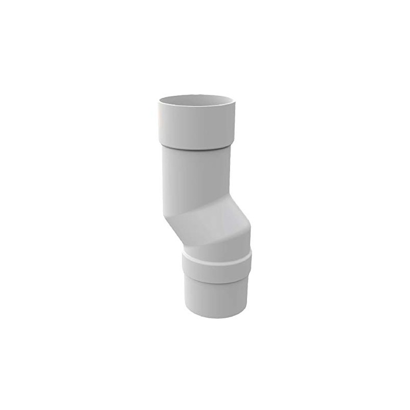 White Round Downpipe Offset Mini Bend, Freeflow Rain Water Systems