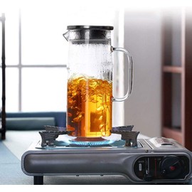 Glass Carafe with Lid, Glass Jug Water Carafe Made of Borosilicate Glass, 44 Oz - 1300 ML Glass Jug with Lid, Glass Jug for Cold and Hot Water