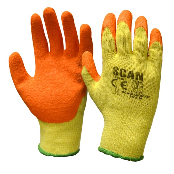 Scan Knit Shell Latex Palm Gloves - One Pair, Large