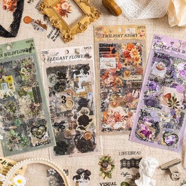 Ptyism 309 Pieces/24 Sheets Scrapbooking Stickers, Scrapbook Accessories, Scrapbook Stickers Set Sticker Bullet Journal for Scrapbooking, Bullet Journal Accessories, Journaling Accessories etc