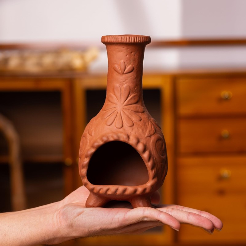Palo Santo Mini Chiminea – Elegant Ceramic Incense Holder for