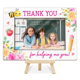 Kqfdr Teacher Picture Frame Gift, Daycare Teacher Appreciation Gifts, Thank You Gifts, Small Wooden Photo Frame 4X6 with Easel Stand A11