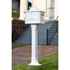 Architectural Mailboxes CP00WAM Callaway Post, White