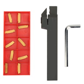 MGEHR1616-2 100 mm CNC Lathe Lathe Tool Holder Tool Blade Insert Drill Bar + 10 MGMN200-G Inserts + Wrench