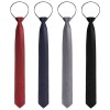 Xinnun 4 Pieces Zipper Ties for Men Adjustable Men's Black,