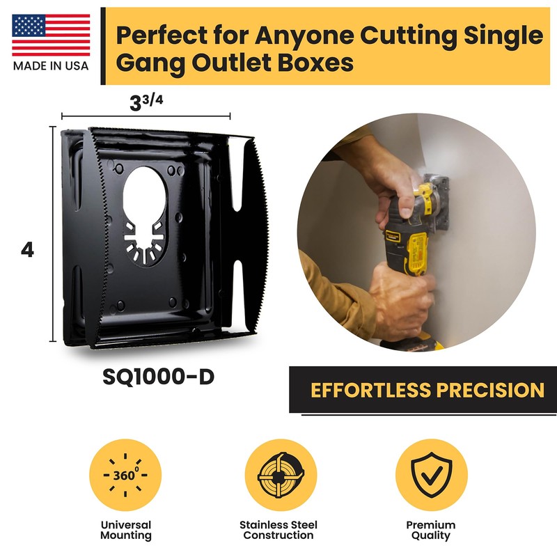 Qbit SQ1000-D | Oscillating Multi-Tool Blade for 2-Gang Outlet Box