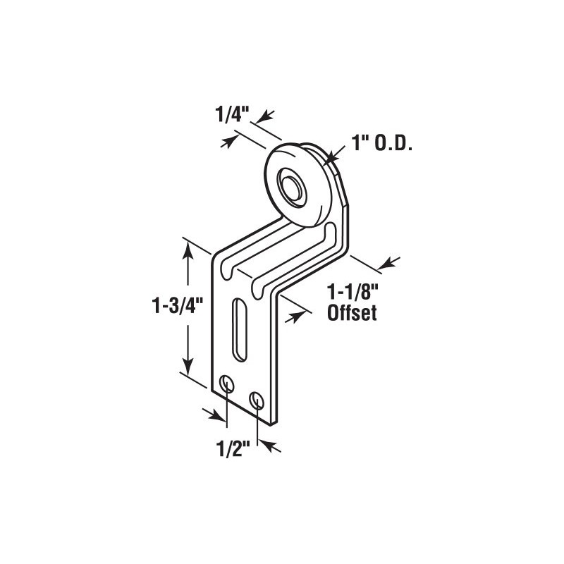 Prime-Line N 6514 1-1/8 in. Back Position Top-Hung Bypass Closet