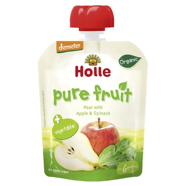 Holle Organic Pouch Pear with Apple & Spinach 100g x 12