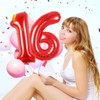 Number Balloons 16, Red 40 Inch Giant Helium Foil for