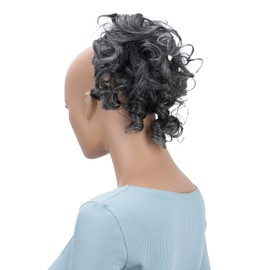 PRETTYSHOP Hairpiece Hair Scrunchie Updo Bridal Hairstyles Voluminous Curly Messy Bun Ash Grey Mix G22L