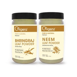 Origenz Premium Bhringraj & Neem Leaf Powder 100gm, Pack of 2 (Hair Pack)