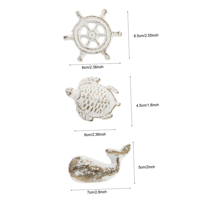 Mipcase 1set Creative Sea Themed Drawer Handles of Whale Turtle